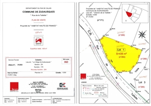 terrain a batir à la vente -   62500  ZUDAUSQUES, surface 435 m2 vente terrain a batir - UBI439614326